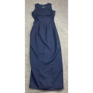 Alfred Angelo Dress Juniors 11/12 Blue Bow Back Cutout Long Formal Gown
